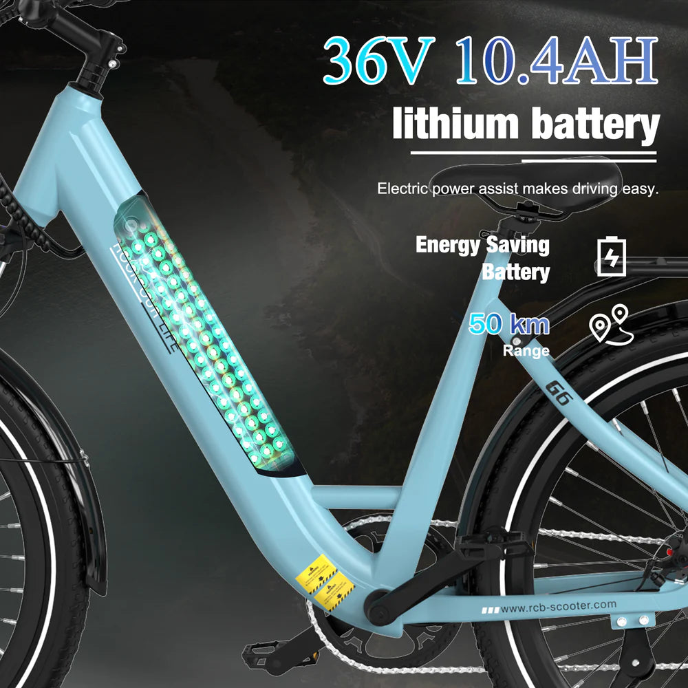 RCB G6 Electric Bike 10.4Ah 250W 50-90kM Range £749.99!