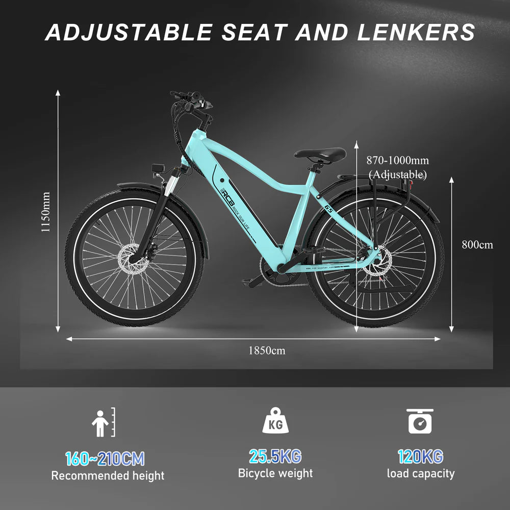 RCB G5 Electric Bicycle 10.4Ah 250W 50-90 KM Range £749.99!