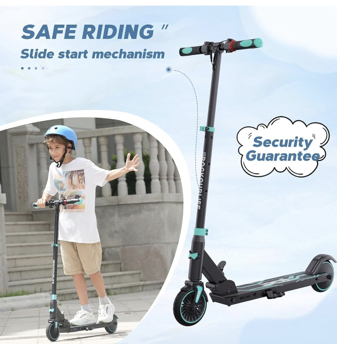 R15 RCB Electric Scooter for Kids age 8-12-16, Only 7.55KG Foldable Electric Scooter, Two Types of Braking, Maximum Range 16 KM, Maximum Speed 12.4 MPH