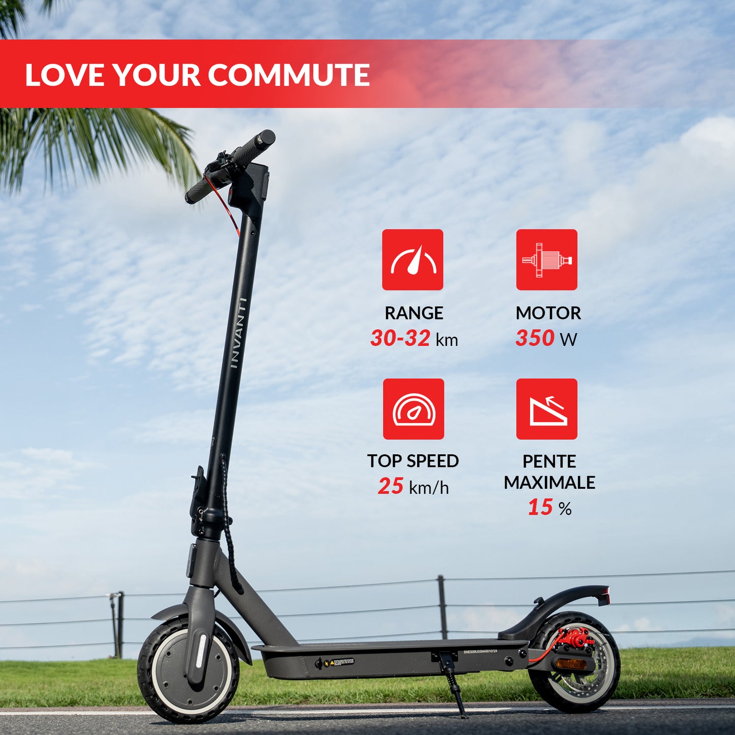 Invanti ES09 Lite Electic Scooter 36V 7.5Ah 350W 30-35km £204.99