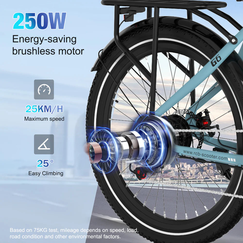RCB G6 Electric Bike 10.4Ah 250W 50-90kM Range £749.99!