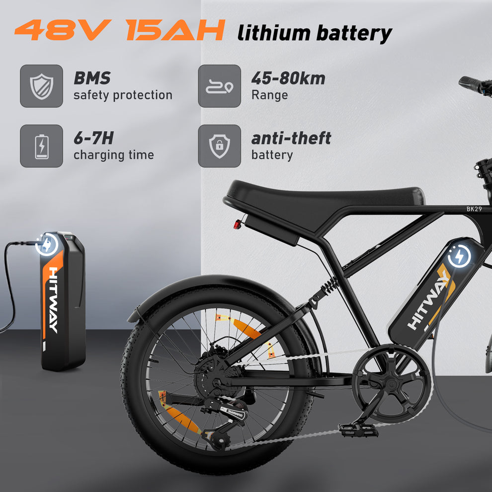 Hitway BK29 250W 45-80Km Range 48v 15ah