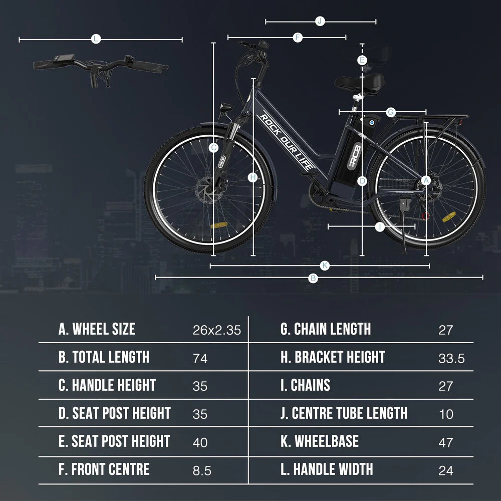 RCB RK8S 36V 10.4Ah 35-90KM 250W 7 SPEED £699.99!