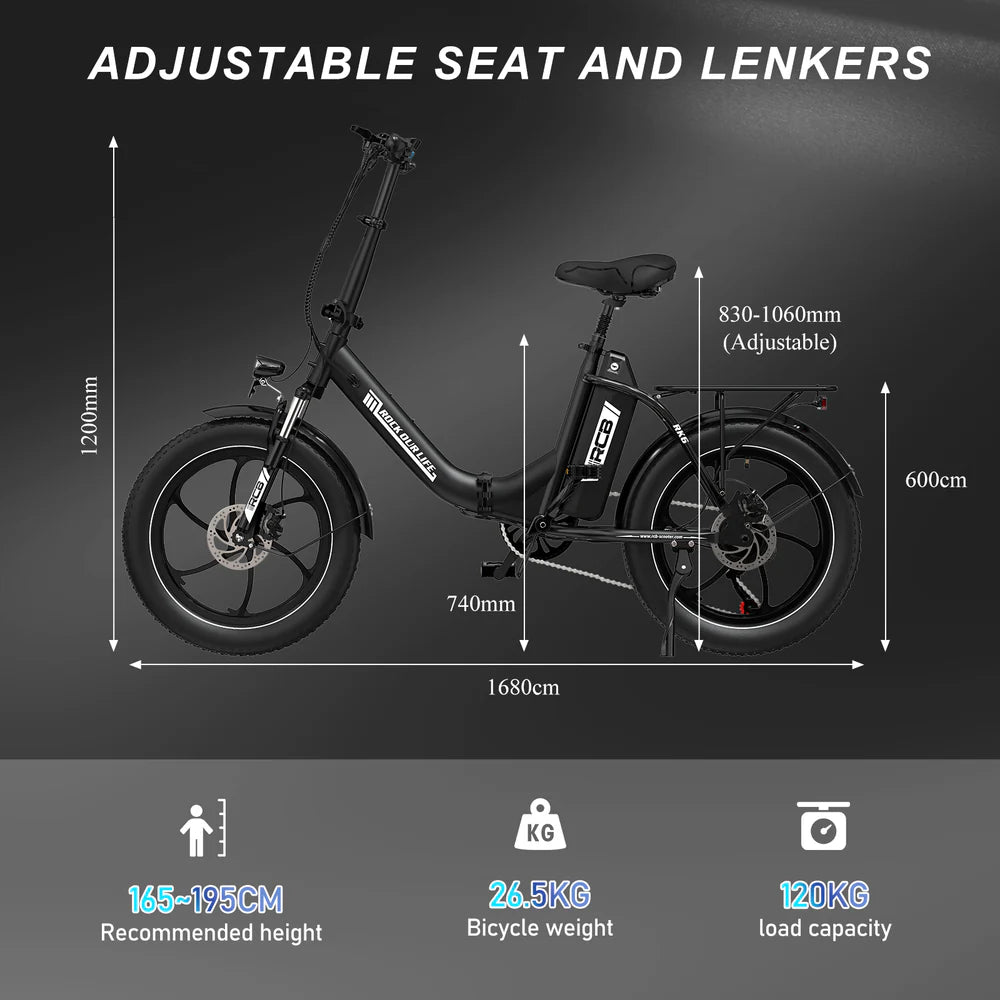 RCB RK6 Fat Tyre Folding Electric bicycle 15.6Ah 250W